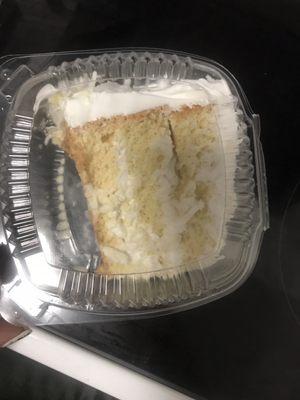 Coconut tres leches slice