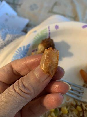 Shrimp shell, not from the fin.