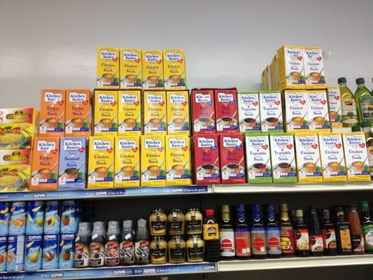 Turkey, vegetable, beef, and seafood stock.