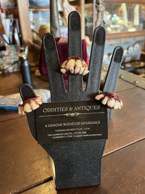 Porcelain teeth rings locally made