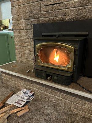 A recent wood stove insert install