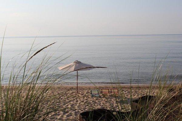 Cottages on the Beach in the Indiana Dunes.
