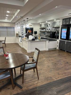 Bistro walking into building