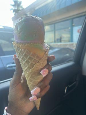 It's my ice cream I asked for a double and he gave triple