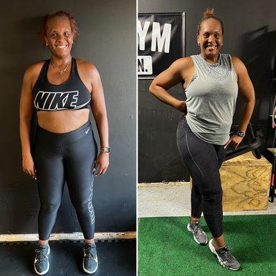 2 months down, lowered body fat and boost of confidence