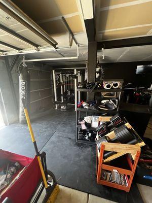 I purchased the hang man from him. He came to my house and installed it for no extra charge, and put up the bag..