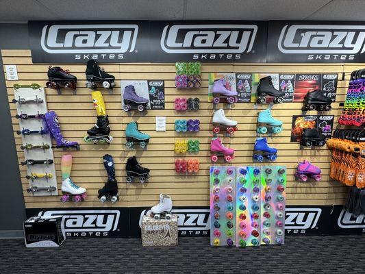 Some of our roller skates available in both fixed and size adjustable options.