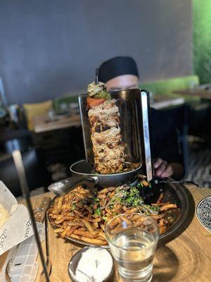 Chicken shawarma and French fries