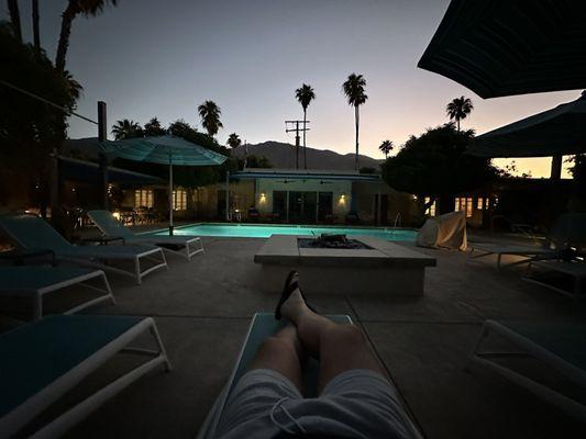 Pool after sunset