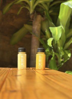 Wellness shots Sana Sana (pineapple, ginger, turmeric) Vita-C (ginger, orange, lemon)