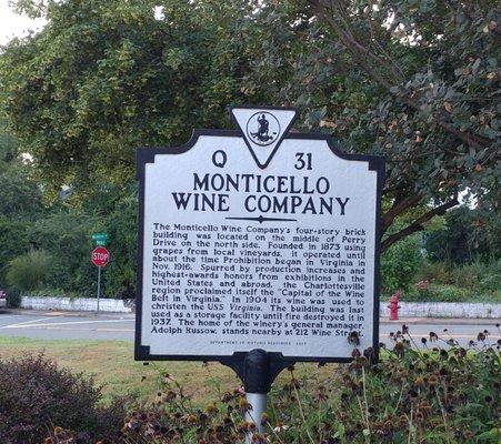 Monticello Wine Company Historical Marker