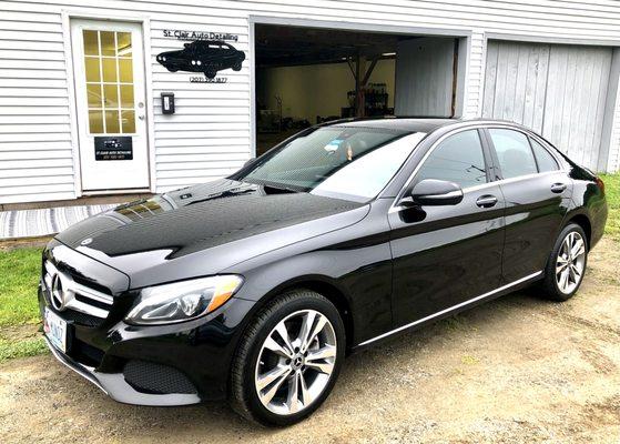 Beautiful paint correction/buffing job done on this sleek Mercedes Benz...