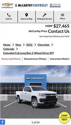 The advertisements where it states the trucks are for sale for $27,465