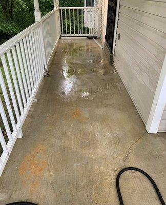 This is the same patio after car wash washing