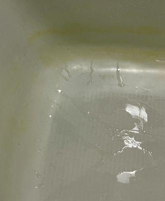 Oily yellow stains after using ONE HALF of one scented shower steamer.