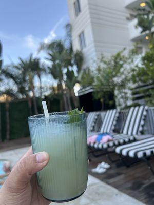Piña colada from poolside bar