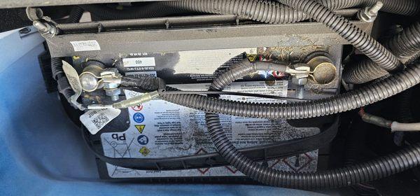 Part of the service was the clean the battery terminals they weren't touched