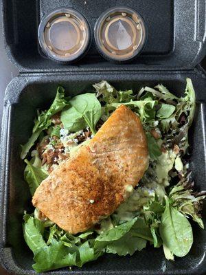 Cobb salad with salmon