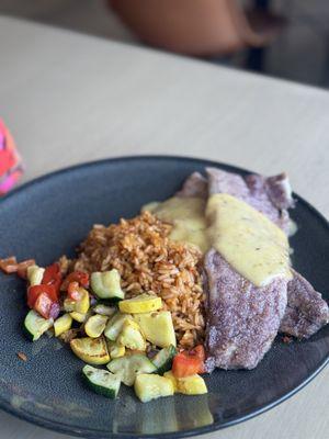 trout dish with green chili sauce $24