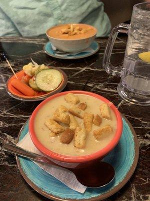 Cordon blue and tomato soup.