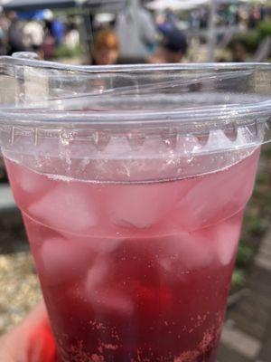 Iced hibiscus mint refresher