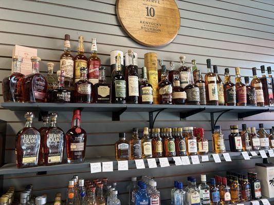 A selection of some of their nicer whiskeys and some of their half pints