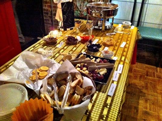 Food options during a tasting