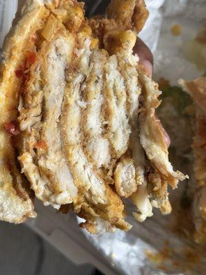 This is the cut view showing all the stacked fillets of whiting