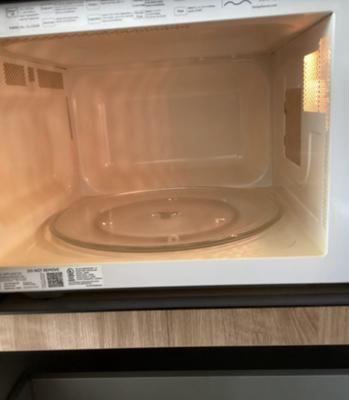 Microwave discoloration after living there for 3 years.