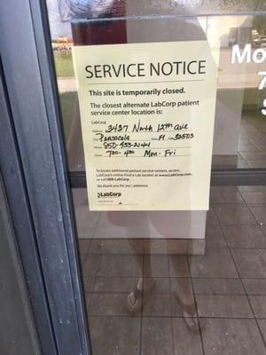 Location is currently closed. Alternate location takes forever!