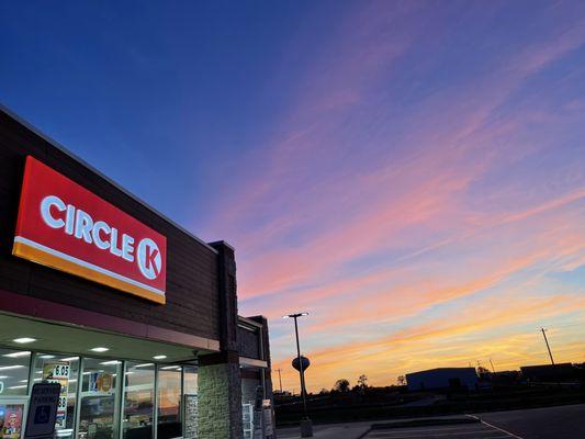 Picking up firewood at sunset