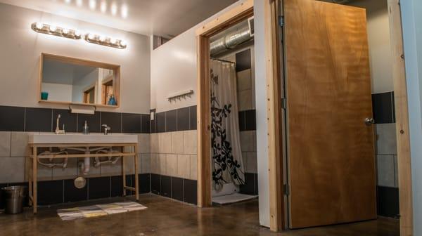 Full-service locker rooms include a shower, fresh towels and shampoo/conditioner/body wash.