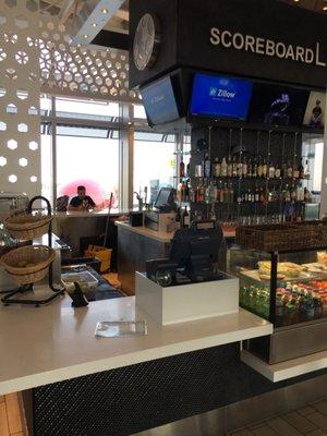 Great view of the airplanes in the international terminal.