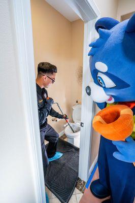 Toilet backed up? No problem! Don't be like Moe and have us do it!