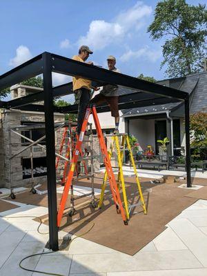 Pergola in the making.