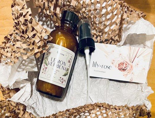 Lily & Rose floral boutique - candles, incense & room sprays - room spray smells so good