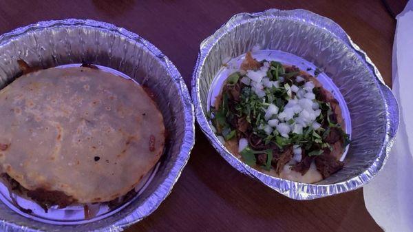 Birria quesadilla and birria keto taco