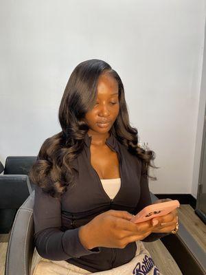 Side Part Traditional Sew In.