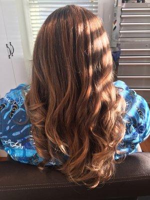 After wash, conditioner, cut and curl!