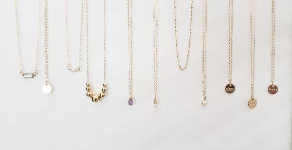 Gold necklaces for layering and loving!
Made in 14k gold filled in Murfreesboro, TN.