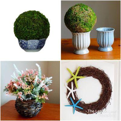 We specialize in silk floral designs, handmade moss balls, and wreaths.