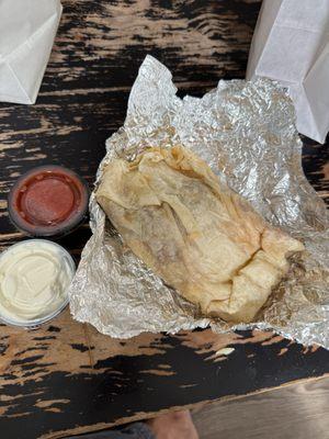 $12 microwaved burrito with Pace Salsa