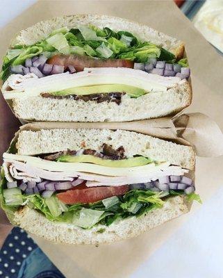 Turkey Avocado Sandwich. Fresh greens!