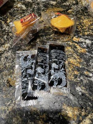 Condiments and fortune cookies included with order