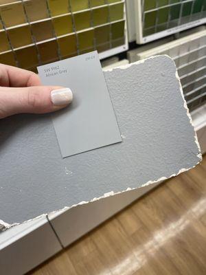 The piece I brought in and the color match I was given