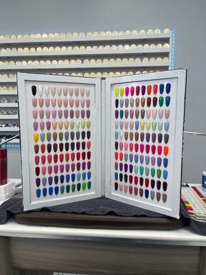 Dipped powder color selection book