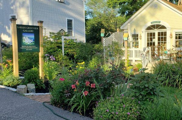 Greenier Gallery is a boutique art gallery in a garden setting, located in Bath's South End historic district, at 428 Middle Street, Bath.