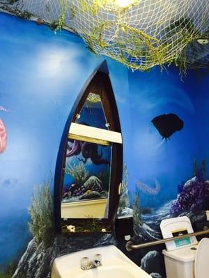 This is the bathroom at Sugar tub! How cute is that.