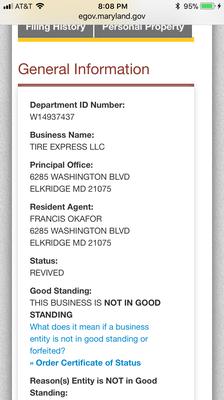 Business and owner info