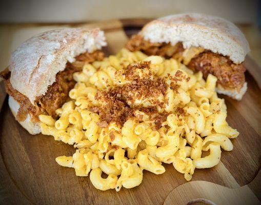 Yummm... Add some mac & cheese to your order! Add (Delish) Bacon bits on top NO additional cost for bits)